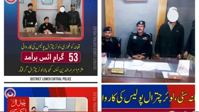 Lower Chitral Police Arrest Three in Drug Crackdown; Hashish and Ice Seized